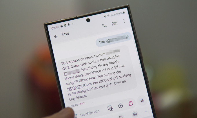 Cách kiểm tra có bao nhiêu sim đã đăng ký dưới tên mình