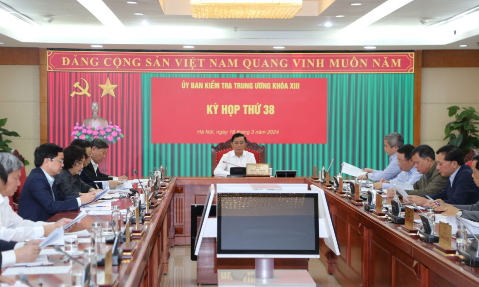 Thông cáo báo chí Kỳ họp thứ 38 của Ủy ban Kiểm tra Trung ương