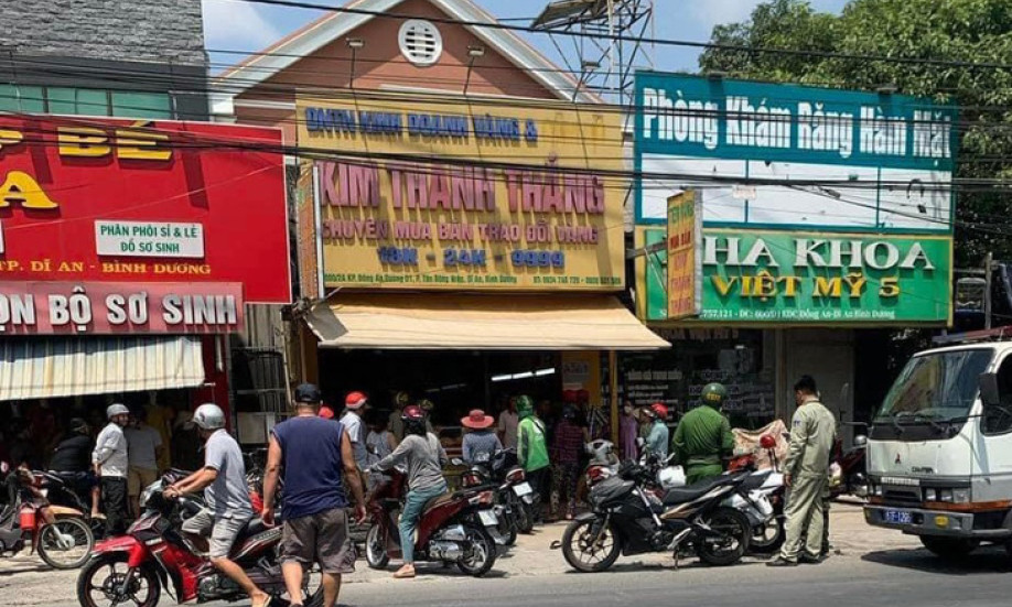 Lại xảy ra cướp tiệm vàng ở Bình Dương