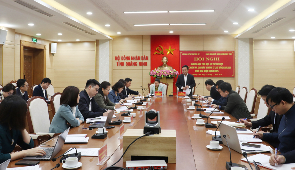 Hội nghị đánh giá việc thực hiện Quy chế phối hợp của UBKT Tỉnh ủy và Đảng Đoàn HĐND tỉnh trong công tác kiểm tra, giám sát, thi hành kỷ luật đảng năm 2023.