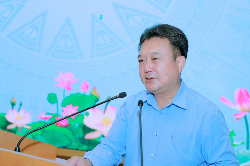 Đồng chí Nguyễn Đức Thành, Ủy viên BTV, Chủ nhiệm Ủy ban Kiểm tra Tỉnh ủy phát biểu chỉ đạo tại hội nghị.