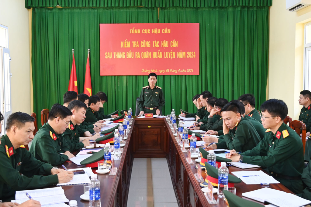 Thiếu tướng Hà Như Lợi, Phó Chủ nhiệm Tổng cục Hậu cần phát biểu kết luận kiểm tra.