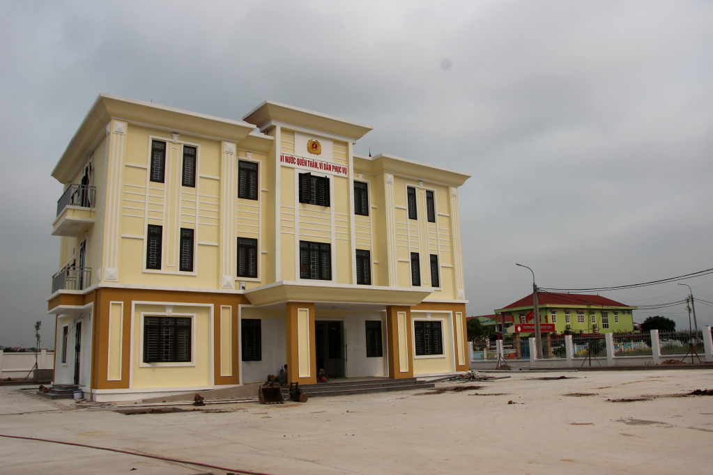 Trụ sở Công an xã Việt Dân đang được hoàn thiện, chuẩn bị đưa vào sử dụng.
