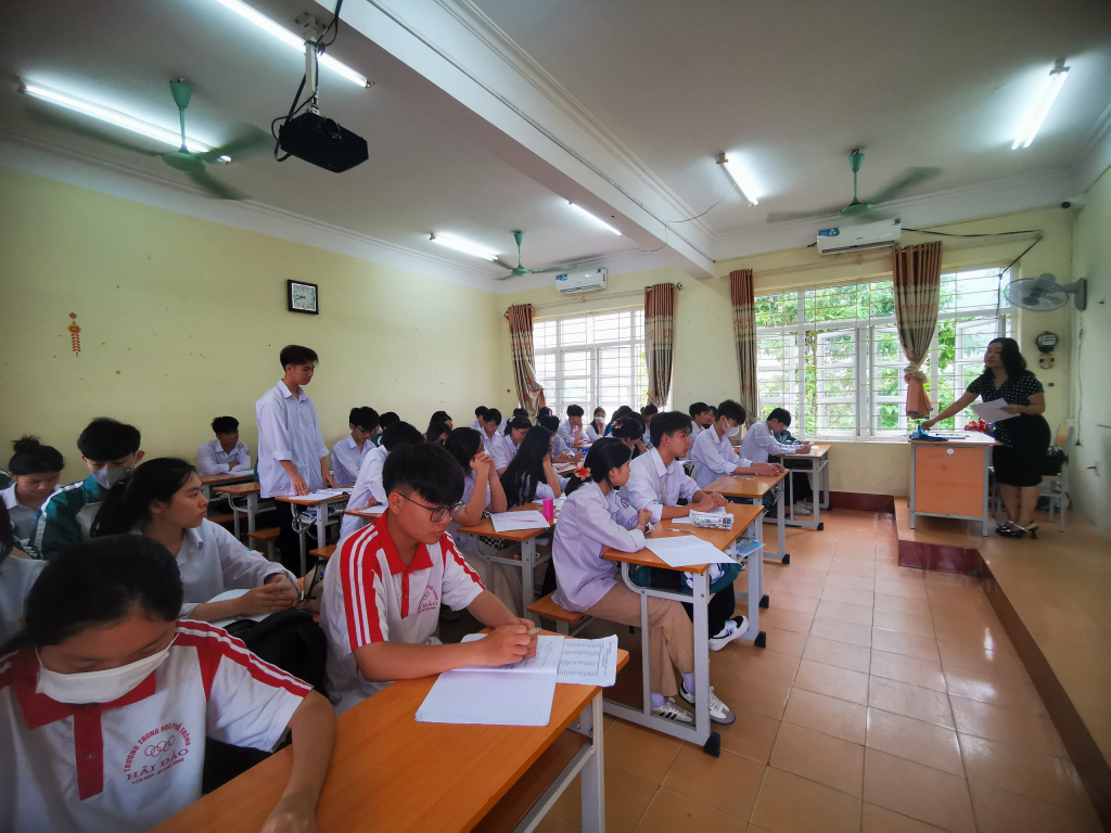 Một tiết học của học sinh Trường THPT Hải Đảo, huyện Vân Đồn.
