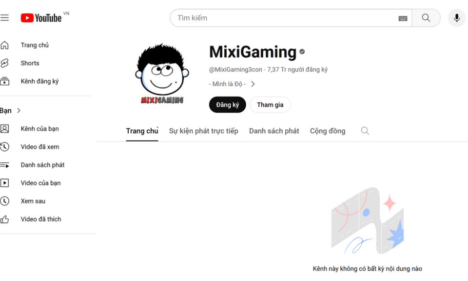 Độ Mixi lần thứ 3 bị hacker chiếm kênh Youtube, mất toàn bộ video
