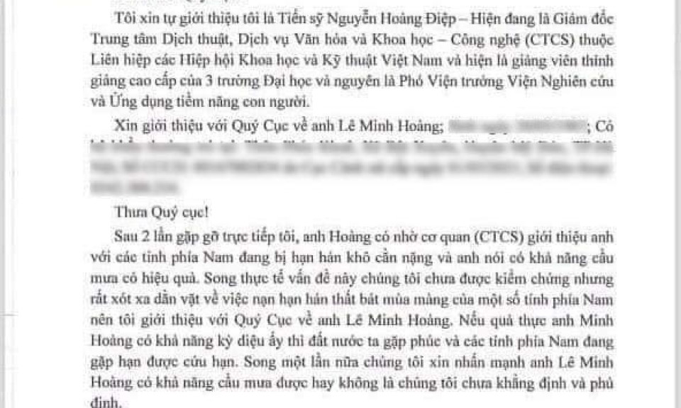 Nắng nóng, hạn hán, 1 tiến sĩ giới thiệu người có khả năng cầu mưa cho TPHCM