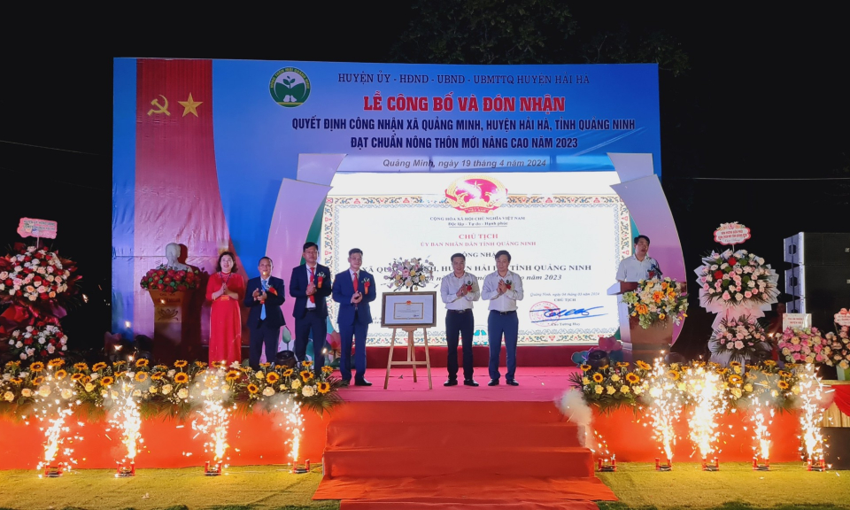 Tổ chức lễ công bố và đón nhận xã Quảng Minh đạt chuẩn nông thôn mới nâng cao năm 2023