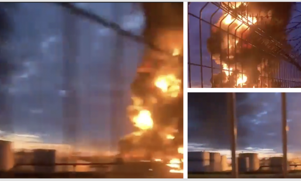 Video kho chứa dầu của Liên bang Nga cháy rừng rực vì bị UAV tấn công