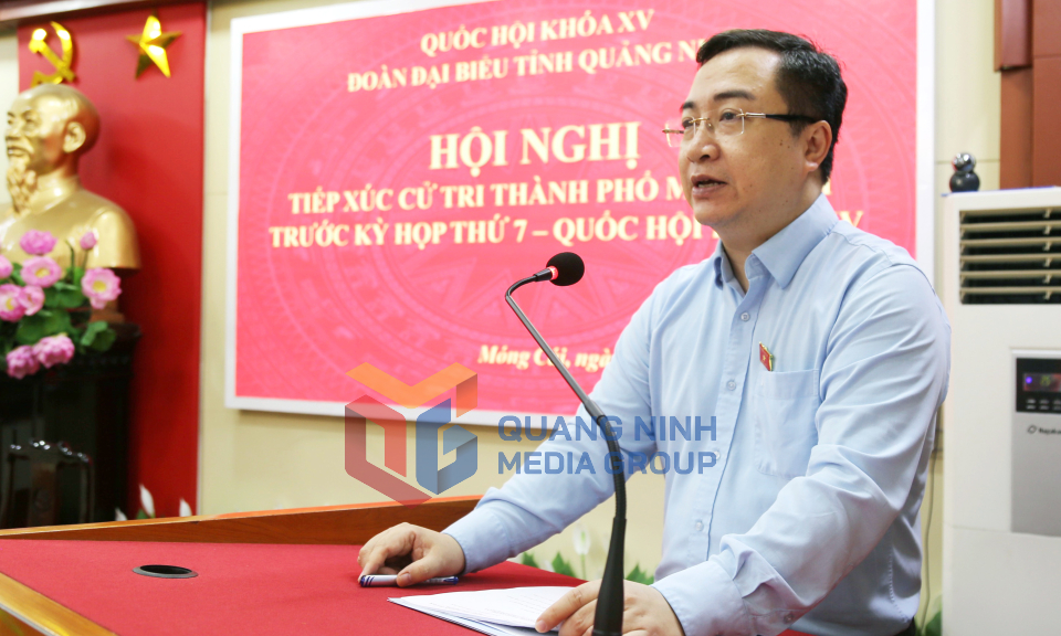 Phó Bí thư Tỉnh ủy, Trưởng Đoàn ĐBQH tỉnh Đặng Xuân Phương tiếp xúc cử tri TP Móng Cái, tháng 4-2024