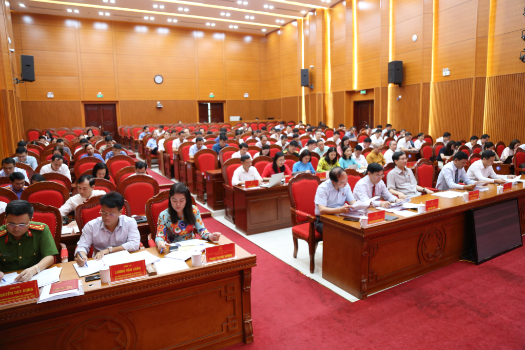 Các đại biểu biểu quyết tán thành chủ trương sáp nhập nguyên trạng phường Trần Hưng Đạo vào phường Yết Kiêu.