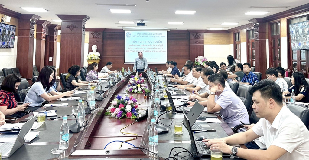 BHXH tỉnh tổ chức hội nghị trực tuyến phân tích, đánh giá các chỉ số năm 2023.