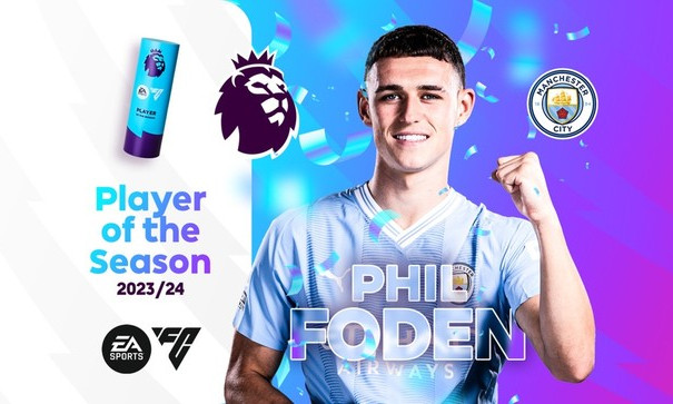 Phil Foden đoạt giải Cầu thủ xuất sắc nhất Premier League 2023/2024