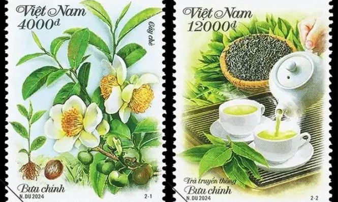 Postage stamp collection spotlights Vietnamese tea plant, culture
