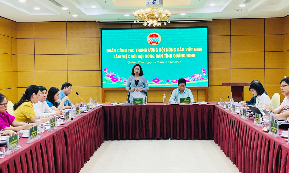 Trung ương Hội Nông dân Việt Nam làm việc với Hội Nông dân tỉnh 