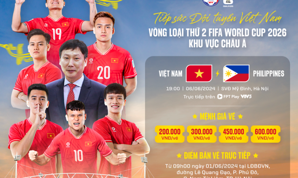 Vé xem trận Việt Nam - Philippines được bán trực tiếp từ ngày 1-6