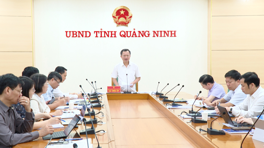 Đồng chí Cao Tường Huy, Chủ tịch UBND tỉnh phát biểu chỉ đạo tại buổi làm việc