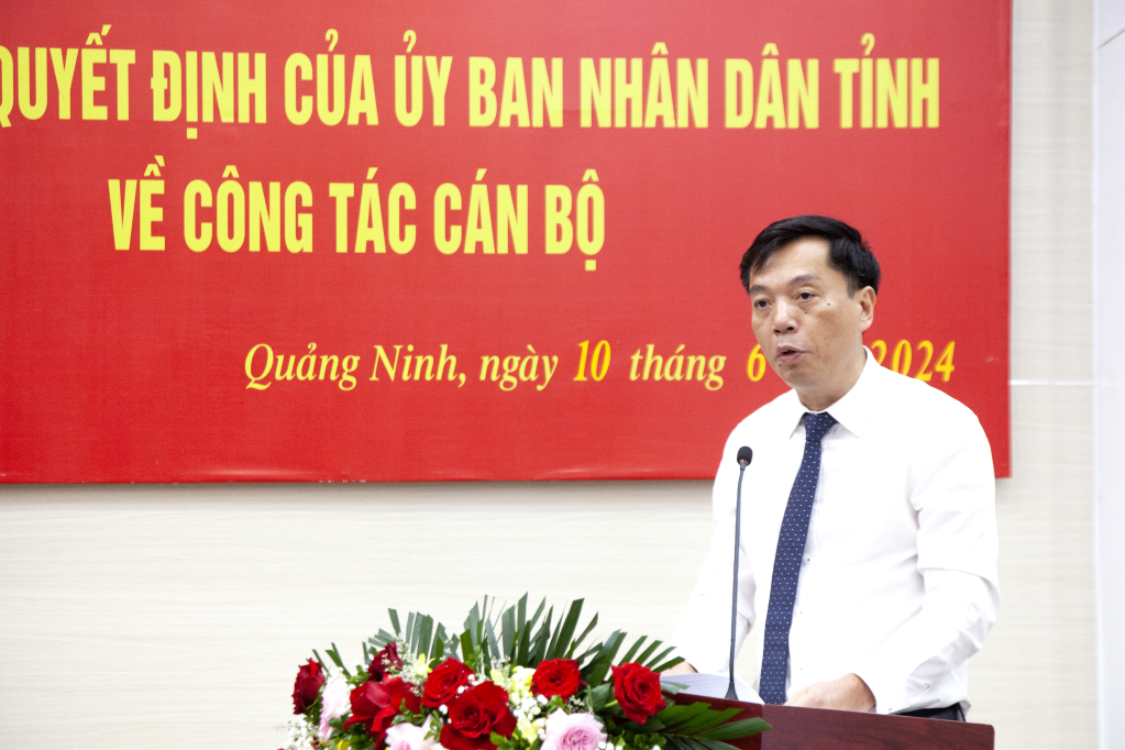 Đồng chí Nguyễn Lâm Nguyên, Phó Giám đốc Sở Du lịch phát biểu nhận nhiệm vụ mới
