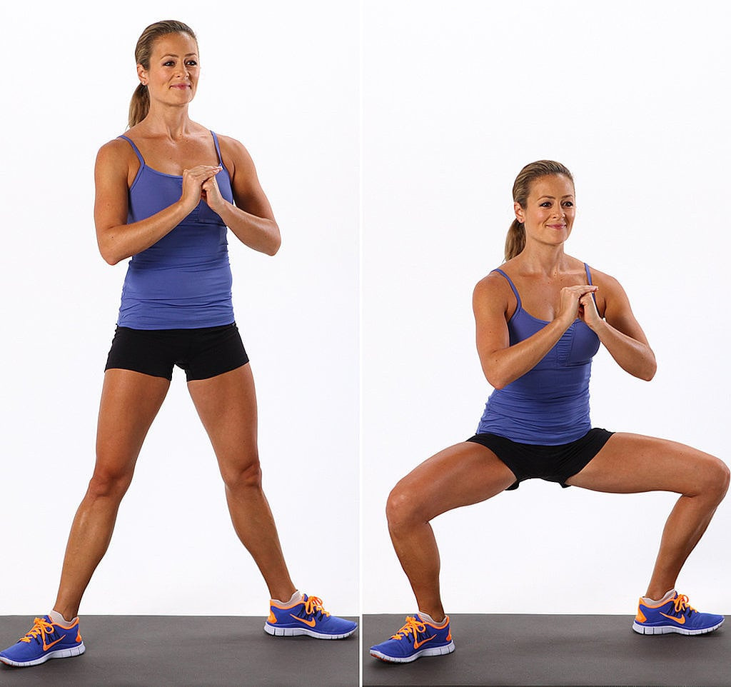 Circuit 1, Exercise 7: Sumo Squat | A 30-Minute, Calorie-Burning, Beginner  Strength-Training Workout | POPSUGAR Fitness UK Photo 8