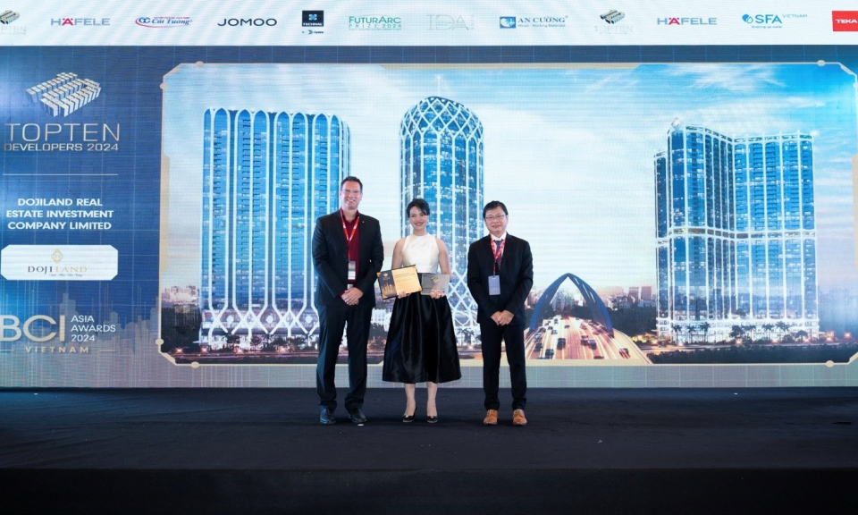 DOJILAND đạt top 10 Nhà phát triển bất động sản hàng đầu Việt Nam tại BCI Asia Award 2024