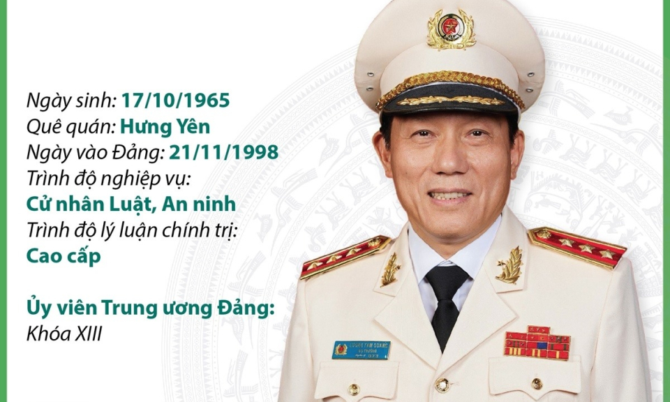 Tiểu sử tân Bộ trưởng Bộ Công an, Thượng tướng Lương Tam Quang