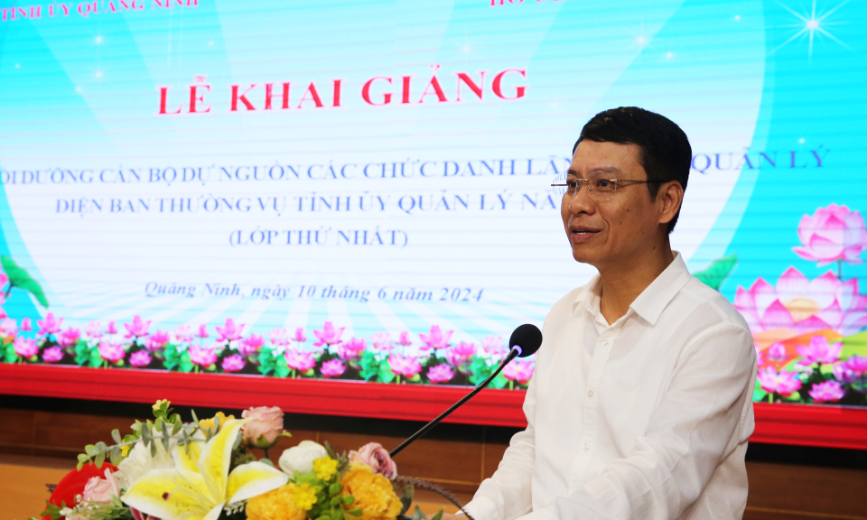 Khai giảng lớp Bồi dưỡng cho cán bộ dự nguồn các chức danh lãnh đạo, quản lý diện Ban Thường vụ Tỉnh ủy quản lý năm 2024