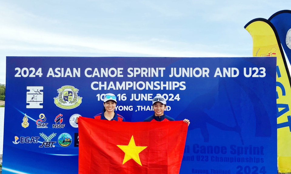 2 tay chèo Quảng Ninh giành 1 HCB, 2 HCĐ tại Giải Canoe Châu Á