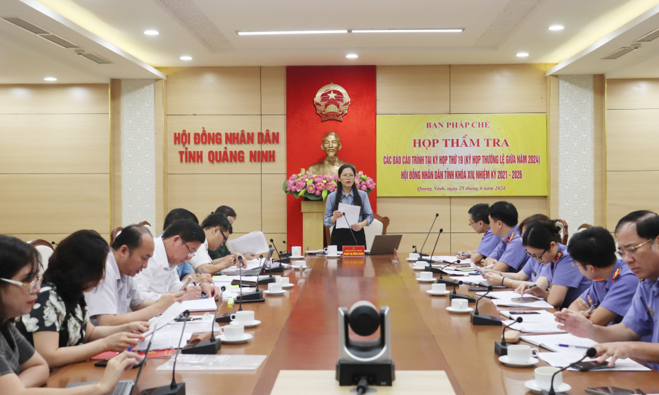 Ban Pháp chế HĐND tỉnh thẩm tra các báo cáo trình tại kỳ họp thứ 19 (kỳ họp thường lệ giữa năm 2024)