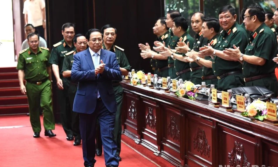 Thủ tướng Phạm Minh Chính dự Hội nghị Quân chính toàn quân 6 tháng đầu năm 2024