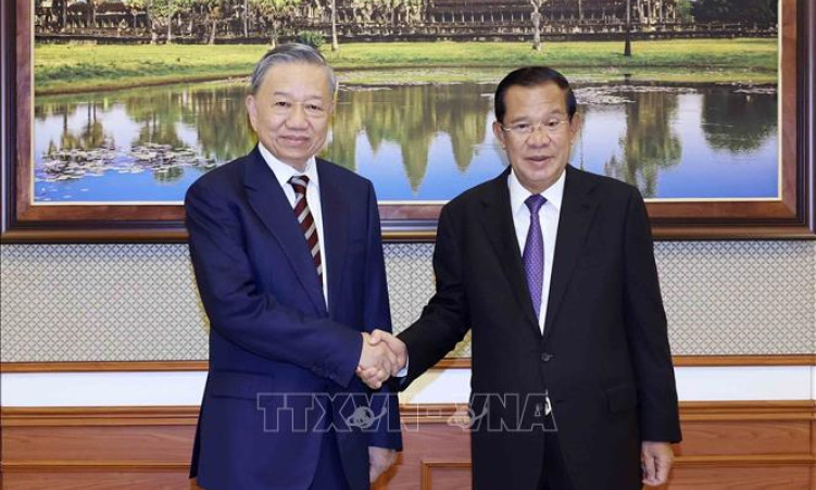 Chủ tịch nước Tô Lâm hội đàm cùng Chủ tịch Đảng CPP, Chủ tịch Thượng viện Hun Sen