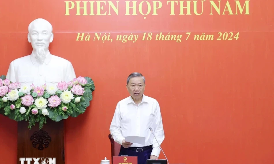 Chủ tịch nước Tô Lâm chủ trì Phiên họp thứ 5 Hội đồng Quốc phòng và An ninh