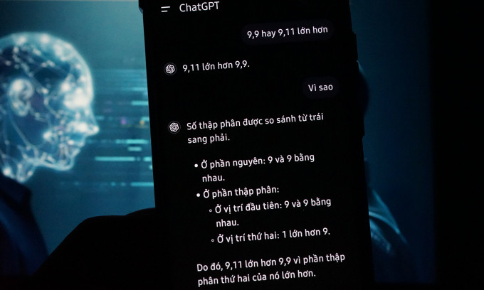 AI 'rối não' khi so sánh 9,9 và 9,11