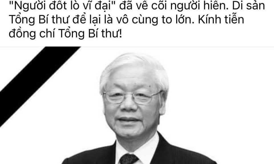 Cộng đồng mạng xã hội đồng loạt đổi hình nền kính tiễn Tổng Bí thư Nguyễn Phú Trọng