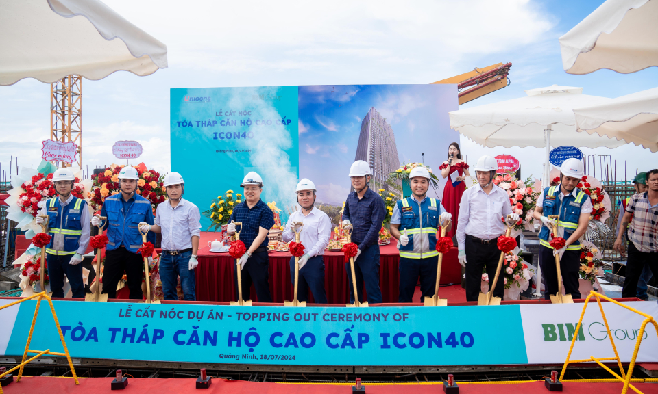 Chính thức cất nóc Tòa tháp căn hộ cao cấp ICON40 tại Hạ Long
