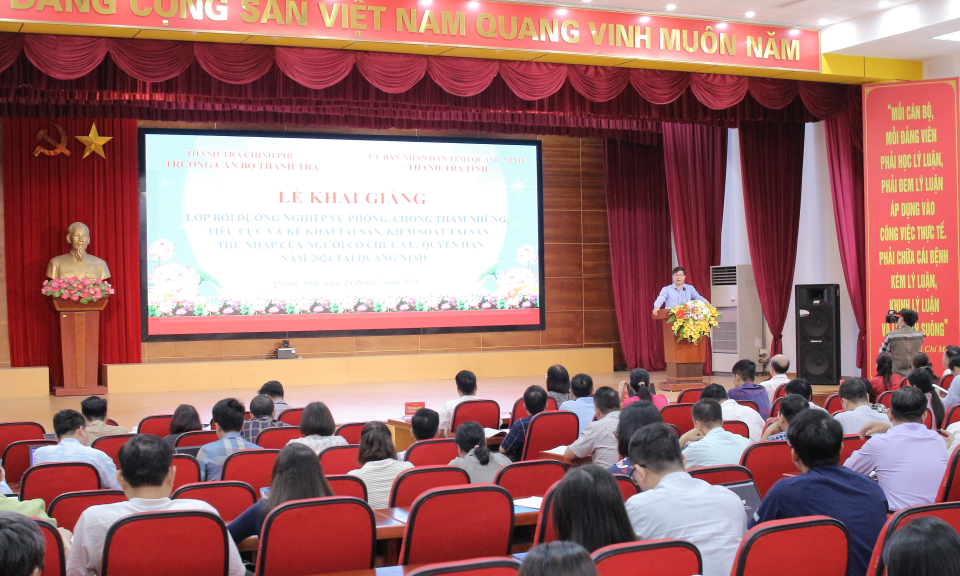 Khai giảng lớp Bồi dưỡng nghiệp vụ phòng chống tham nhũng, kê khai tài sản và thu nhập