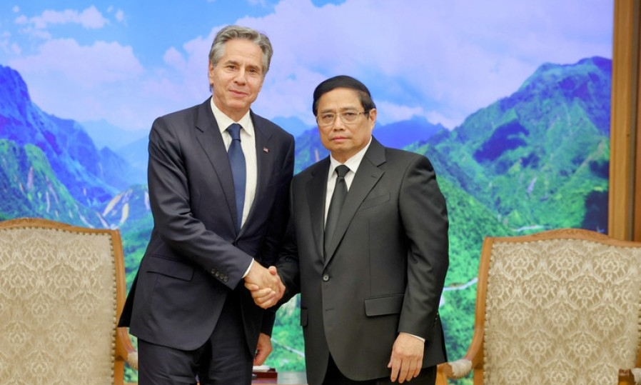 Thủ tướng Phạm Minh Chính tiếp Ngoại trưởng Hoa Kỳ sang chia buồn trước sự ra đi của Tổng Bí thư Nguyễn Phú Trọng