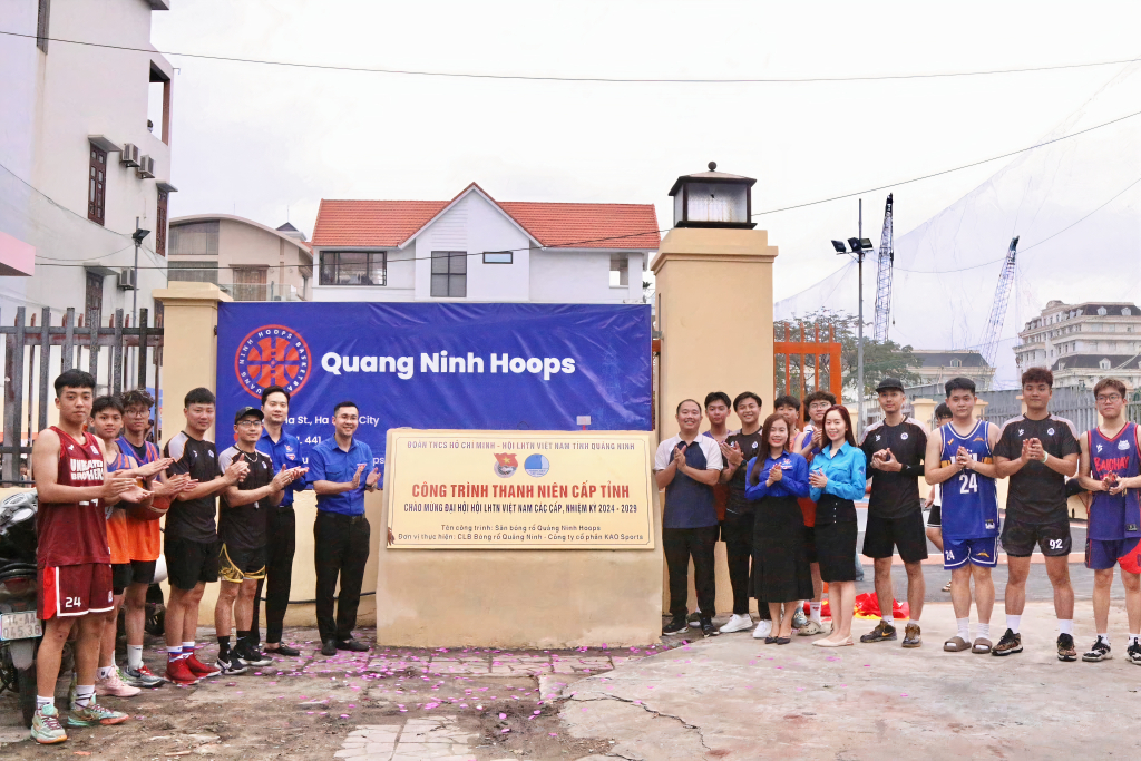 Khánh thành và gắn biển sân bóng rổ Quảng Ninh Hoops - Công trình thanh niên cấp tỉnh Chào mừng Đại hội Hội LHTN các cấp, nhiệm kỳ 2024-2029.