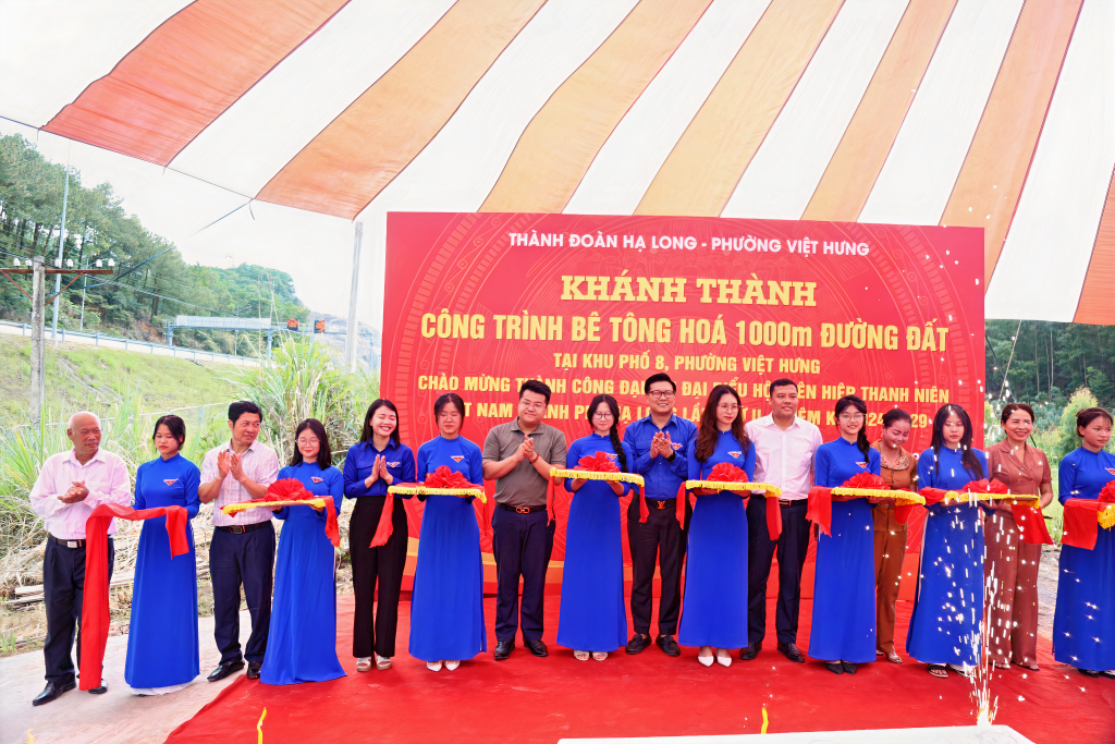 Khánh thành công trình bê tông hoá 1000m đường đất tại khu phố 8, phường Việt Hưng (TP Hạ Long).