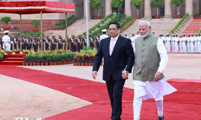 Thủ tướng Ấn Độ Narendra Modi chủ trì lễ đón Thủ tướng Phạm Minh Chính