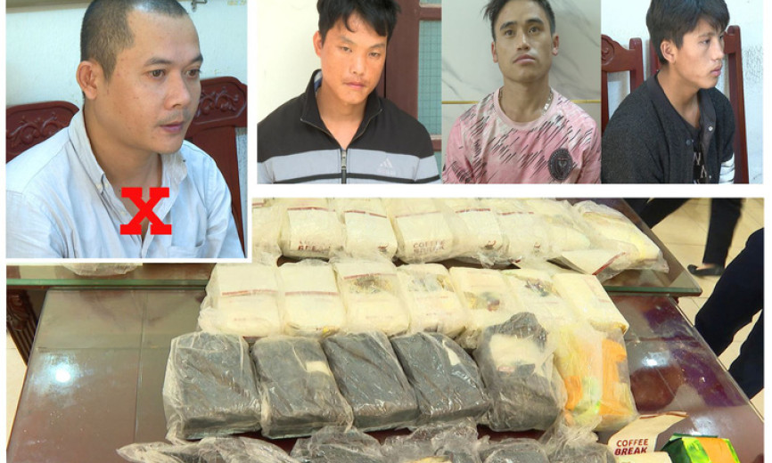 Bắt giữ 4 nghi phạm vận chuyển ma túy xuyên quốc gia, thu giữ 34kg ma túy đá