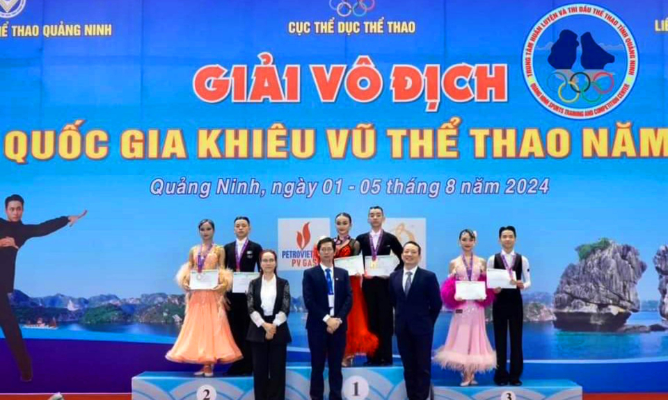 Quảng Ninh giành 17 HCV Giải vô địch trẻ Khiêu vũ thể thao Quốc gia 2024