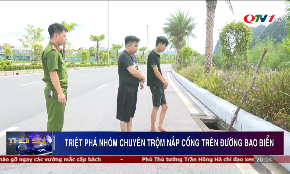 Triệt phá nhóm chuyên trộm nắp cống trên đường bao biển