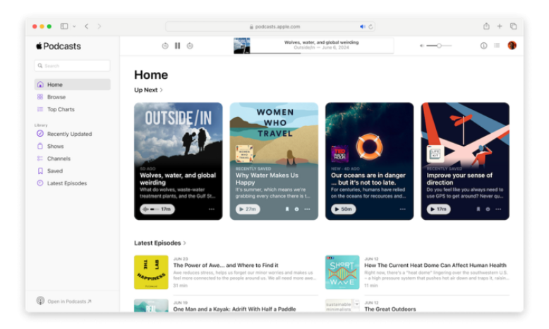 Apple Podcasts chính thức ra mắt phiên bản web