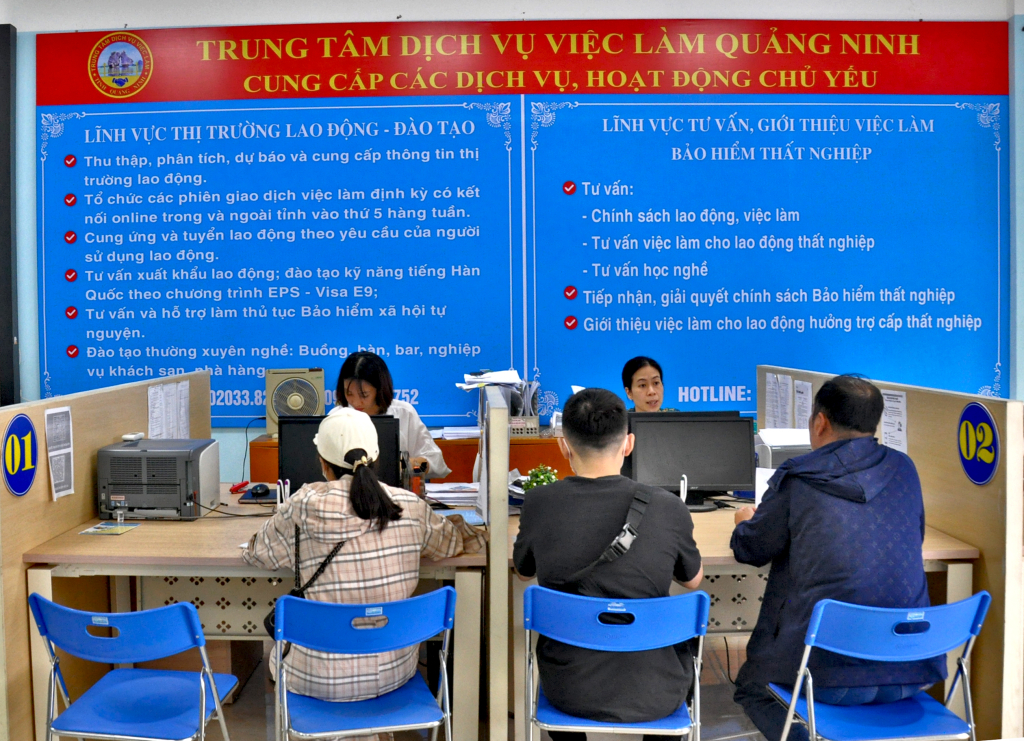 Trung tâm dịch vụ việc làm tỉnh tư vấn, giới thiệu việc làm cho người lao động.