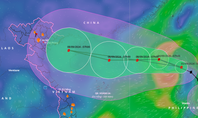 Bão Yagi vào Biển Đông