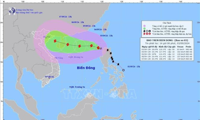 Bão số 3 tăng cấp, gió mạnh cấp 9, giật cấp 11