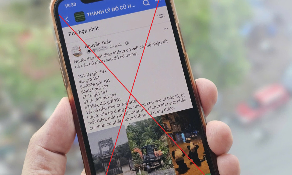 Xuất hiện tin giả 'Viettel cung cấp sóng di động miễn phí cho vùng bão lũ'