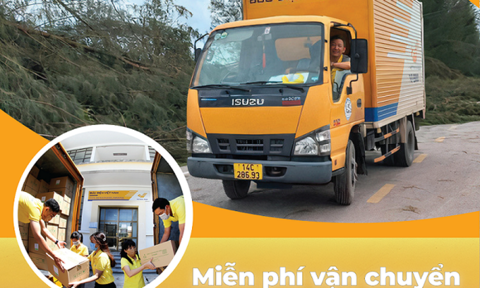 Vận chuyển miễn phí hàng cứu trợ đến 12 tỉnh thành bị bão lũ