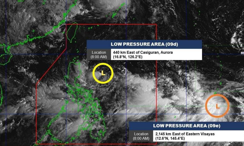2 áp thấp xuất hiện ở Philippines, có thể mạnh lên thành bão