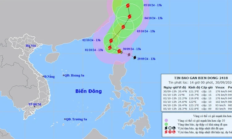 Bão Krathon khả năng vào Biển Đông trong 24 giờ tới