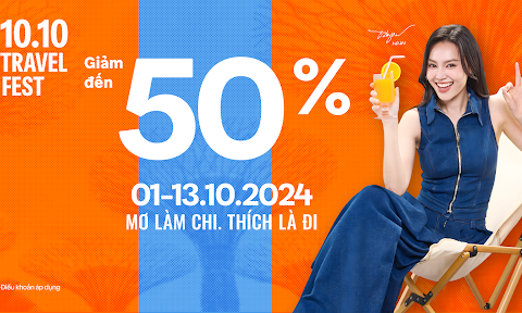 Traveloka 10.10 Travel Fest chính thức đổ bộ - Ưu đãi đến 50%